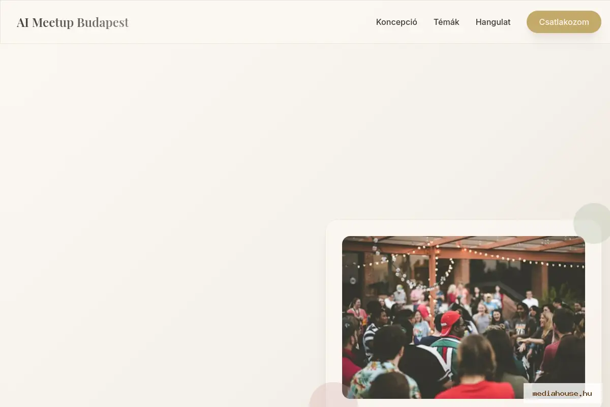 aimeetup.hu weboldal előnézet - MediaHouse portfólió